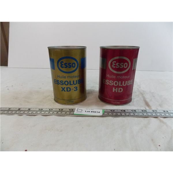 EssoLube HD + XD-3 Motor Oil Tins (both full)