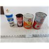Image 1 : Gulf Piggy Bank Tin + Motor Oil Tin (empty) with STP Tin + Chryco bottle