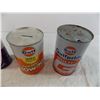 Image 2 : Gulf Piggy Bank Tin + Motor Oil Tin (empty) with STP Tin + Chryco bottle
