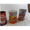Image 4 : Gulf Piggy Bank Tin + Motor Oil Tin (empty) with STP Tin + Chryco bottle