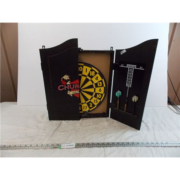 Wall hanging fold away dart board