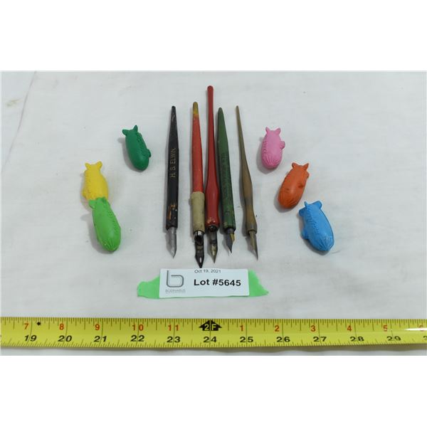 Antique Fountain Pens & Goodyear Blimp Erasers