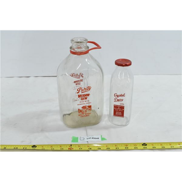Vintage Glass Milk Bottles