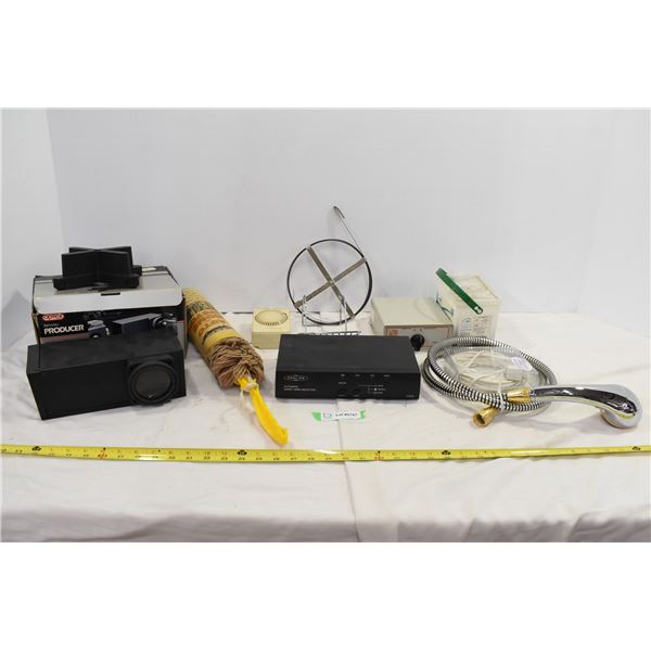 Box of Misc. Electronics & Household Supplies