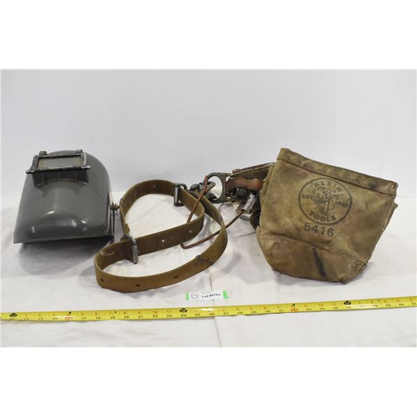 Welding Mask & Vintage Belt Rig w/ Pouches – Untested