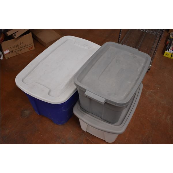 (3) Plastic Totes