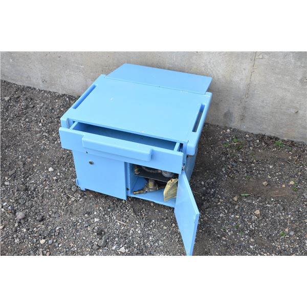 Blue Workbench with Propane Accessories