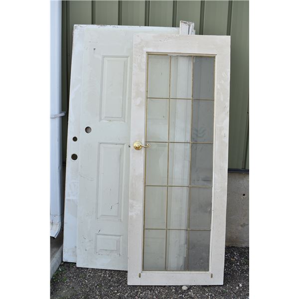 2 Wooden Doors, 1 Glass Door