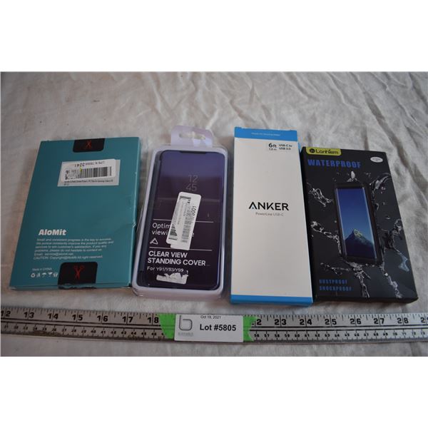 Screen Protector, Phone Cases, and USB-C to USB 3.0 Cord