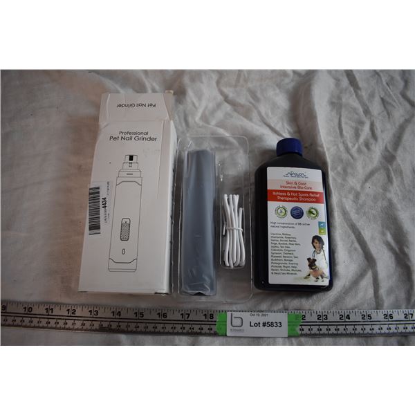 Pet Nail Grinder and Dog Shampoo