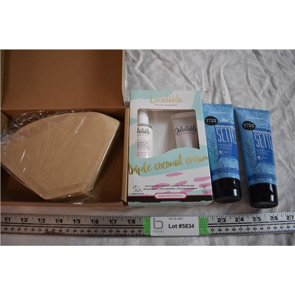 Coffee Filters and Skincare Items