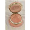 Image 2 : Pink Coloured Glass Trinket Jars, Brass Stand