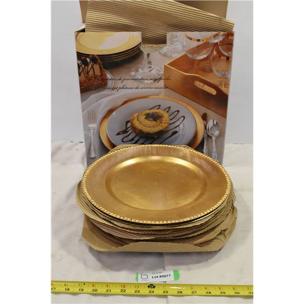 Gold Beaded Plastic Plates