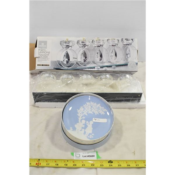 Cut Glass Tea Lights & Small Decorative Plates