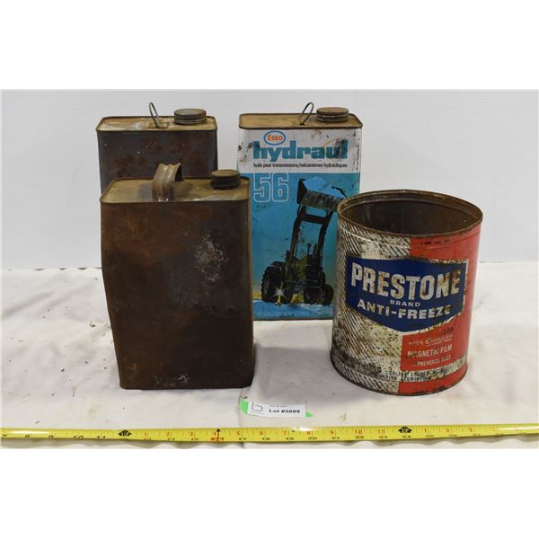 Vintage Anti-Freeze Pale, Oil Tins