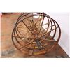 Image 2 : set of four cast iron farm implement wheels on axel 33” long 25” wheel diameter