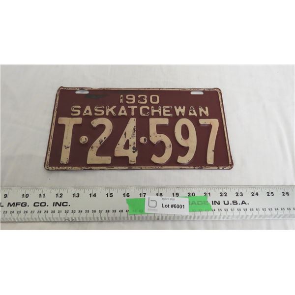 1930 Sask Truck License Plate