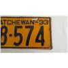 Image 3 : 1933 Sask Truck License Plate