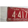 Image 2 : 1934 Sask Farm License Plate