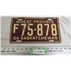 Image 1 : 1954 Sask License Plate