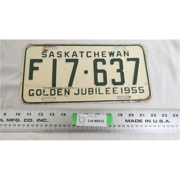 1955 Sask License Plate
