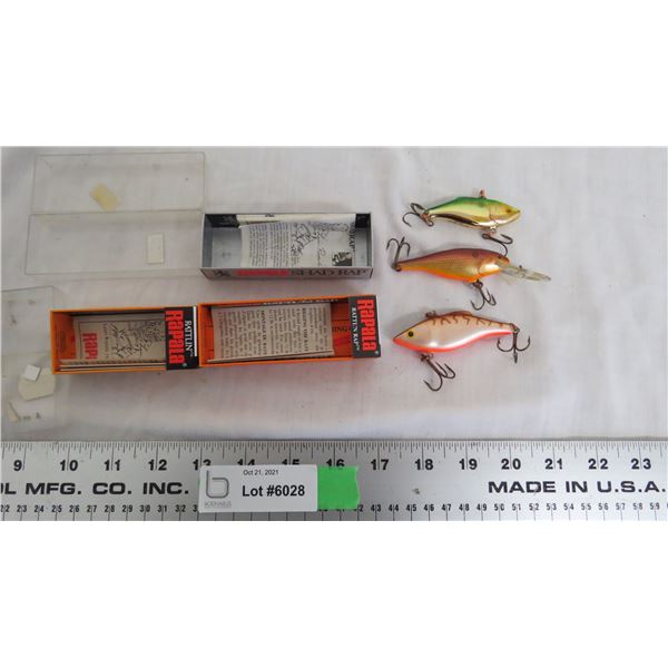 (3) Rapala fishing hooks + original boxes