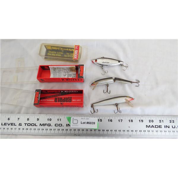 (2) rapala (1) storm fishing hooks with original boxes