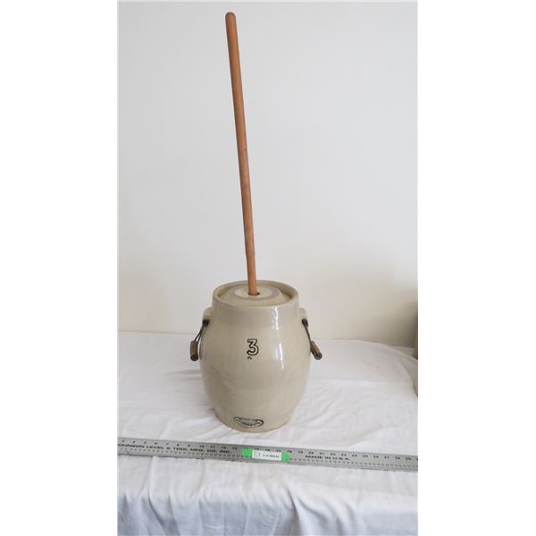 3Gal Medalta Butter churn Stoneware Crock