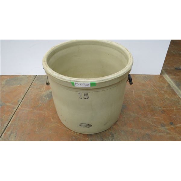 15 Gal Medalta Potteries Stoneware Crock (no lid)