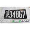Image 1 : 1919 Sask License Plate