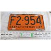 Image 1 : 1947 Sask License Plate