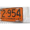 Image 3 : 1947 Sask License Plate
