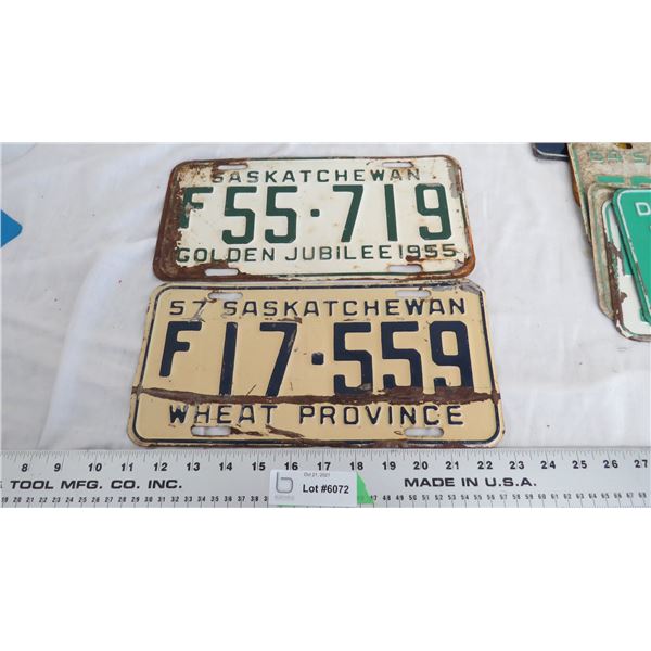 1955,57 Sask License Plate
