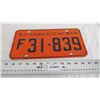 Image 1 : 1963 Sask License Plate