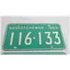 Image 2 : Pair of 1969 Sask License Plates