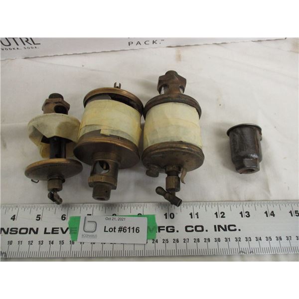 (4) vintage oilers (have damage)