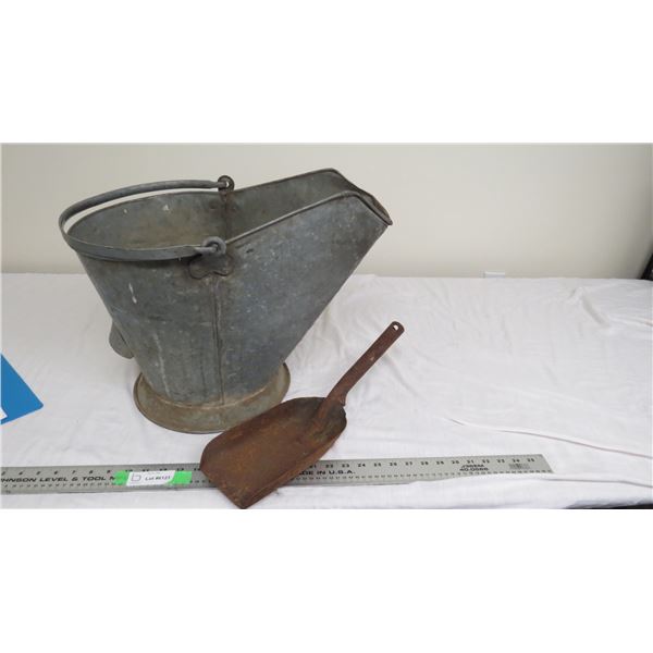 vitage coal pail + scoop