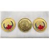 Image 2 : Canada 1945-2020 Loonies (2 colored,1 uncolored)