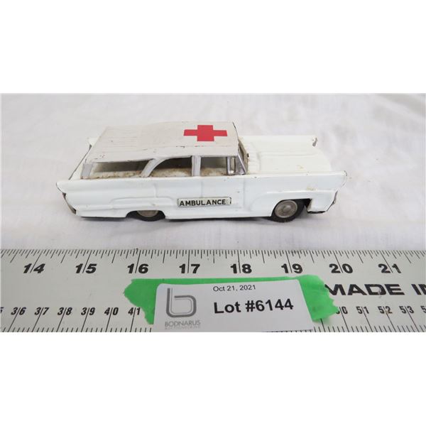 made in Japan Tin Ambulance friction car (6" long)