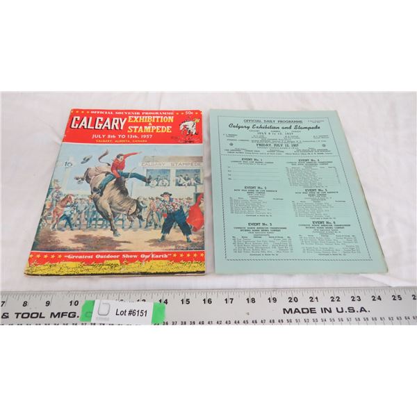 Calgary stampede 1957 official souvenier programme with official daily programme