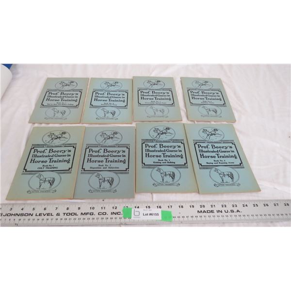 1944 set of 8 books - prof beery's illustrated course in horse training