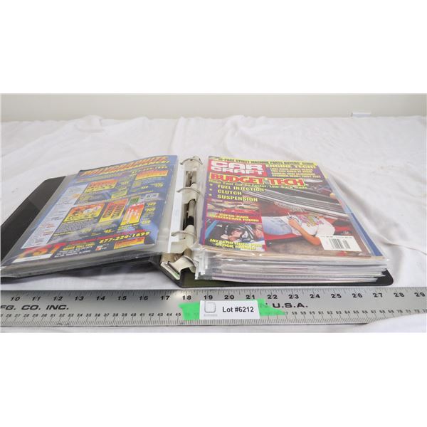 Binder with 1990-2000's Hot rod Magazines