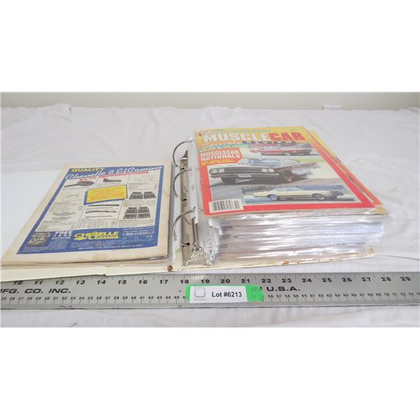 Binder with 1980-90's Muscle Car review Magazines