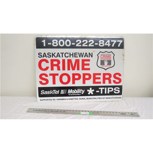 aluminum crime stoppers sign 23.5x31.5
