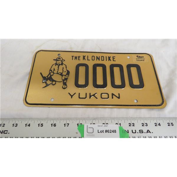 Yukon license plate sample with 1986 sticker