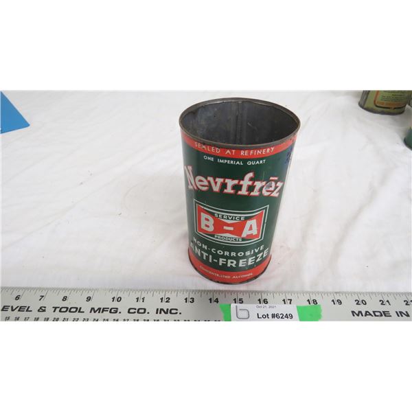 B/A antifreeze tin 1 imp quart - empty