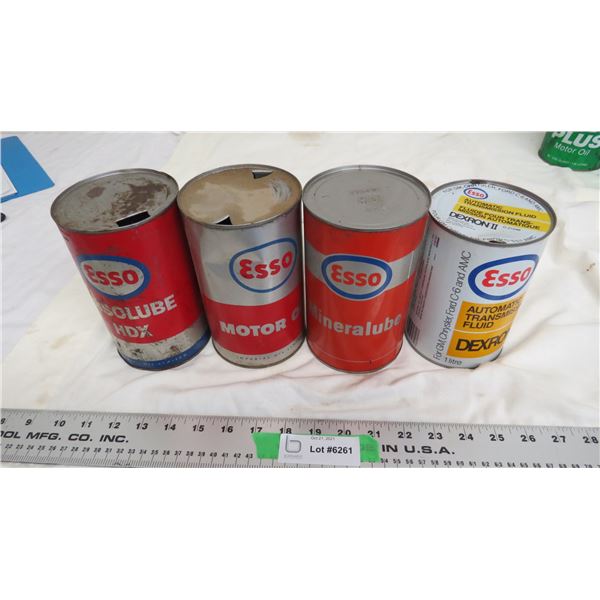 (4) esso one quart oil cans (empty)