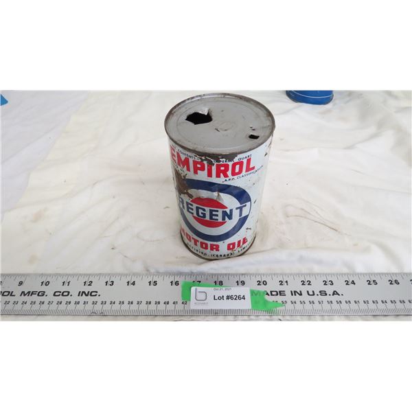 regent motor oil 1imp quart (empty) can