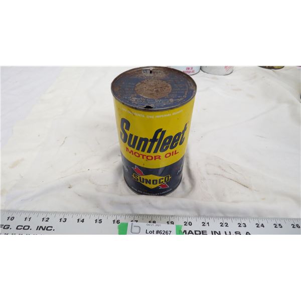 sunoco sunfleet motor oil 1 imp quart Empty can