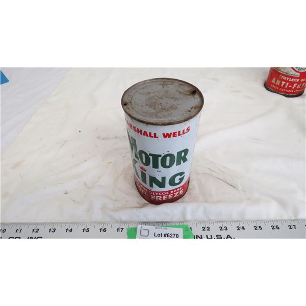 Marshall wells motor king antifreeze 1 imp quart (empty can)
